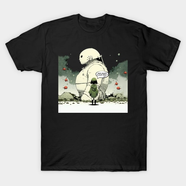 Peace on Earth No. 3: Goodwill Toward Humans "Was Santa Claus Real?" on a Dark Background T-Shirt by Puff Sumo